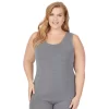 Plus Size Cuddl Duds® Soft Wear With Stretch Reversible Tank -Cuddl Duds Shop 3853278 Charcoal Heather