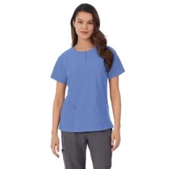 Women's Cuddl Duds® Scrubs Henley Top With 2 Pockets