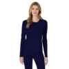 Petite Cuddl Duds® Under Scrubs Crewneck Top -Cuddl Duds Shop 4321107 Navy