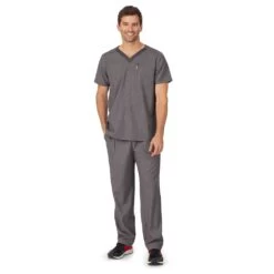 Men's Cuddl Duds® Scrubs Classic V-Neck Top With Pockets -Cuddl Duds Shop 4509824 ALT2