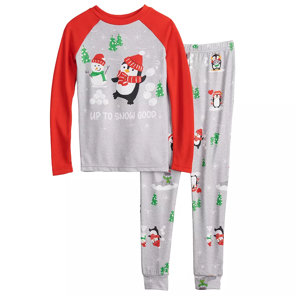 Boys 4-14 Jammies For Your Families® Penguin & Friends Raglan Pajama Set By Cuddl Duds® 3 Boys 4-14 Jammies For Your Families® Penguin & Friends Raglan Pajama Set By Cuddl Duds®