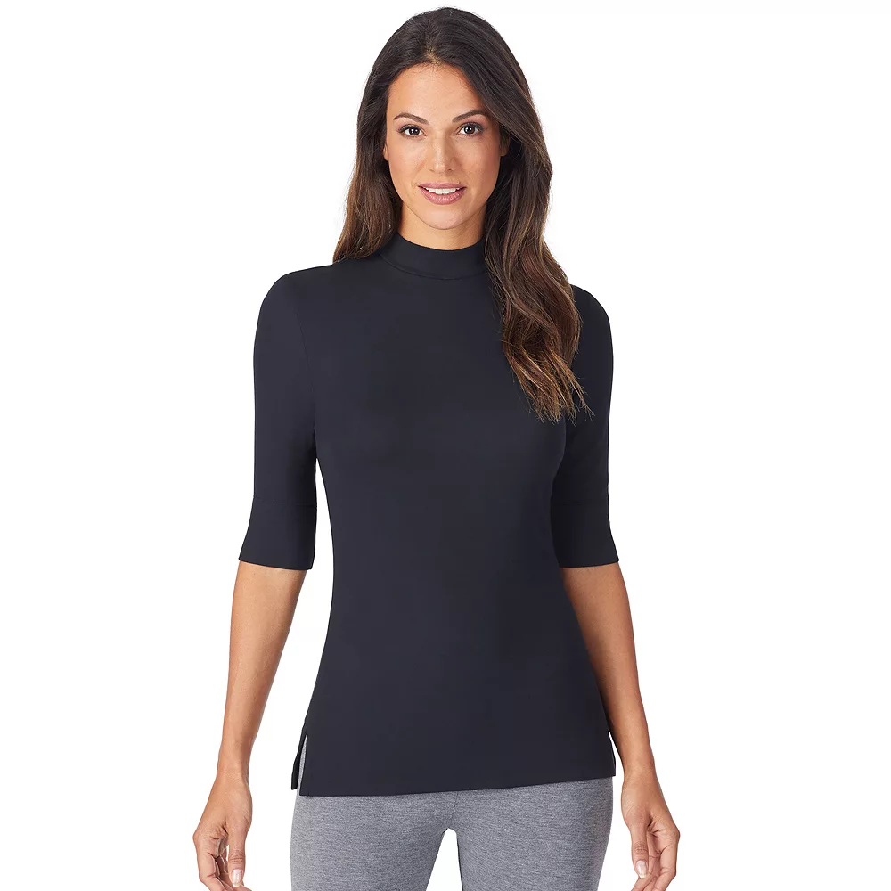 Women's Cuddl Duds® Softwear With Stretch Elbow Sleeve Mockneck Top 3 Women's Cuddl Duds® Softwear With Stretch Elbow Sleeve Mockneck Top