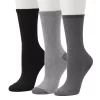 Women's Cuddl Duds® 3-Pack Everyday Plushfill* Midweight Geometric Textured Crew Socks -Cuddl Duds Shop 5149615 Gray Twist