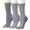 Women's Cuddl Duds® 3-Pack Plushfill* Plaid Crew Socks