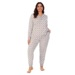 Plus Size Cuddl Duds® Henley Pajama Top And Banded Bottom Pajama Pants Sleep Set