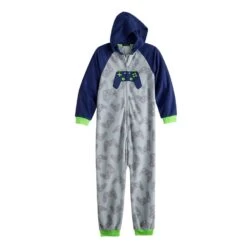 Boys 4-16 Cuddl Duds Hooded One-Piece Pajamas