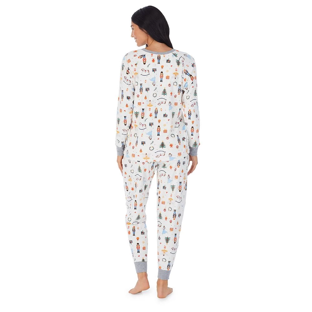 Women's Cuddl Duds® Velour Fleece V-Neck Pajama Top And Banded Bottom Pajama Pants Sleep Set 4 Women's Cuddl Duds® Velour Fleece V-Neck Pajama Top And Banded Bottom Pajama Pants Sleep Set - Image 2