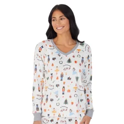 Women's Cuddl Duds® Velour Fleece V-Neck Pajama Top And Banded Bottom Pajama Pants Sleep Set 8 Women's Cuddl Duds® Velour Fleece V-Neck Pajama Top And Banded Bottom Pajama Pants Sleep Set -Cuddl Duds Shop 5588941 ALT2