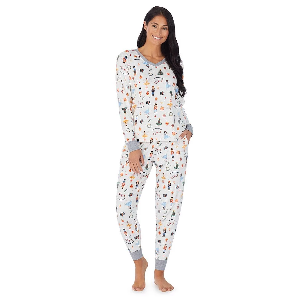 Petite Cuddl Duds® Velour Fleece V-Neck Pajama Top And Banded Bottom Pajama Pants Sleep Set 3 Petite Cuddl Duds® Velour Fleece V-Neck Pajama Top And Banded Bottom Pajama Pants Sleep Set