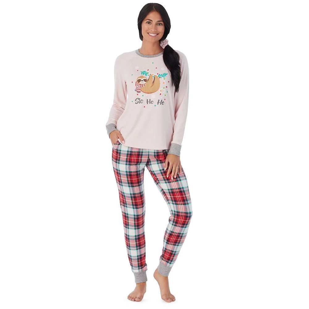 Women's Cuddl Duds 3-pc. Knit Long Sleeve Pajama Top, Banded Bottom Pajama Pants & Scrunchie Set 3 Women's Cuddl Duds 3-pc. Knit Long Sleeve Pajama Top, Banded Bottom Pajama Pants & Scrunchie Set