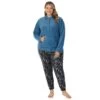 Plus Size Cuddl Duds Fleece Long Sleeve Pajama Top And Banded Bottom Pajama Pants Sleep Set -Cuddl Duds Shop 5595480 Blue