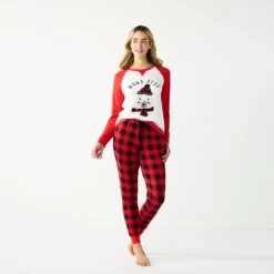 Petite Jammies For Your Families® Beary Cool "Mama Bear" Pajama Set By Cuddl Duds® -Cuddl Duds Shop 5601553 ALT2