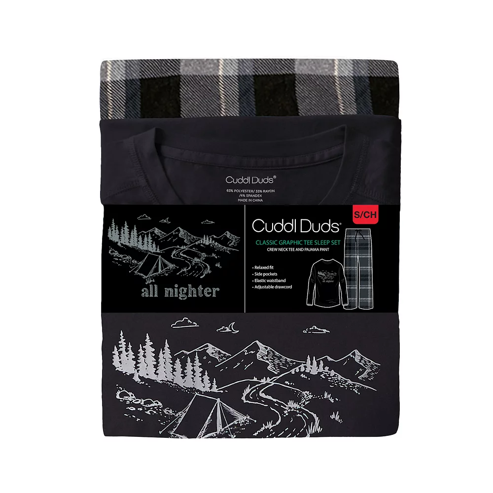 Mens Cuddl Duds Men's Cuddl Duds® Graphic Tee Classic Pajama Set 6 Mens Cuddl Duds Men's Cuddl Duds® Graphic Tee Classic Pajama Set - Image 4