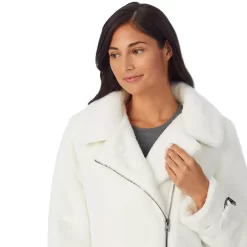 Women's Cuddl Duds Fleece Faux-Fur Moto Jacket -Cuddl Duds Shop 5624948 ALT5
