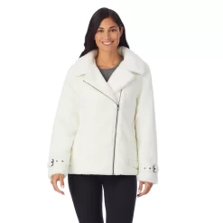 Women's Cuddl Duds Fleece Faux-Fur Moto Jacket
