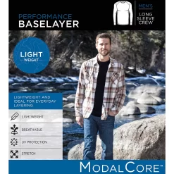Men's Cuddl Duds® Lightweight ModalCore Performance Baselayer Crew Top -Cuddl Duds Shop 5647774 ALT99