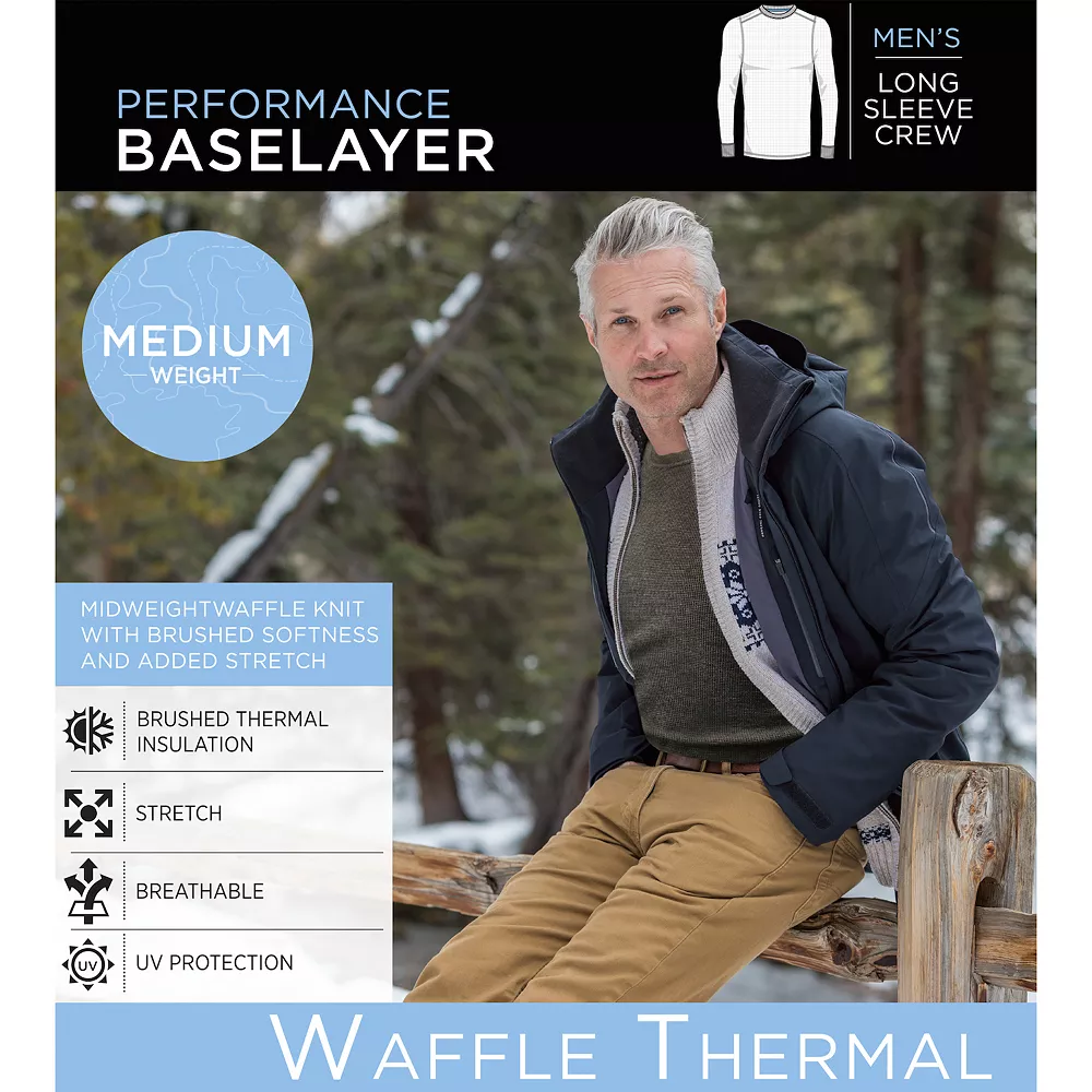 Men's Cuddl Duds® Midweight Waffle Thermal Performance Baselayer Crew Top 4 Men's Cuddl Duds® Midweight Waffle Thermal Performance Baselayer Crew Top - Image 2
