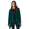 Women's Cuddl Duds® Fleecewear With Stretch Long Sleeve Hooded Wrap -Cuddl Duds Shop 5668398 Viridian Buffalo
