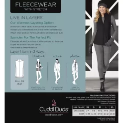 Women's Cuddl Duds® Fleecewear With Stretch Full Zippered Vest -Cuddl Duds Shop 5668404 ALT99