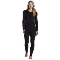 Women's Cuddl Duds® Fleecewear With Stretch Long Sleeve Crewneck Top -Cuddl Duds Shop 5670493 ALT2