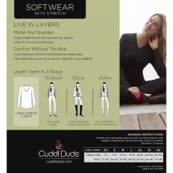 Women's Cuddl Duds® Softwear With Stretch Long Sleeve V-Neck Top -Cuddl Duds Shop 5671463 ALT99