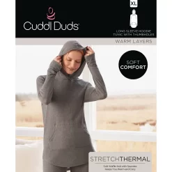 Women's Cuddl Duds® Long Sleeve Stretch Thermal Hooded Tunic Top 6 Women's Cuddl Duds® Long Sleeve Stretch Thermal Hooded Tunic Top -Cuddl Duds Shop 5673069 ALT98