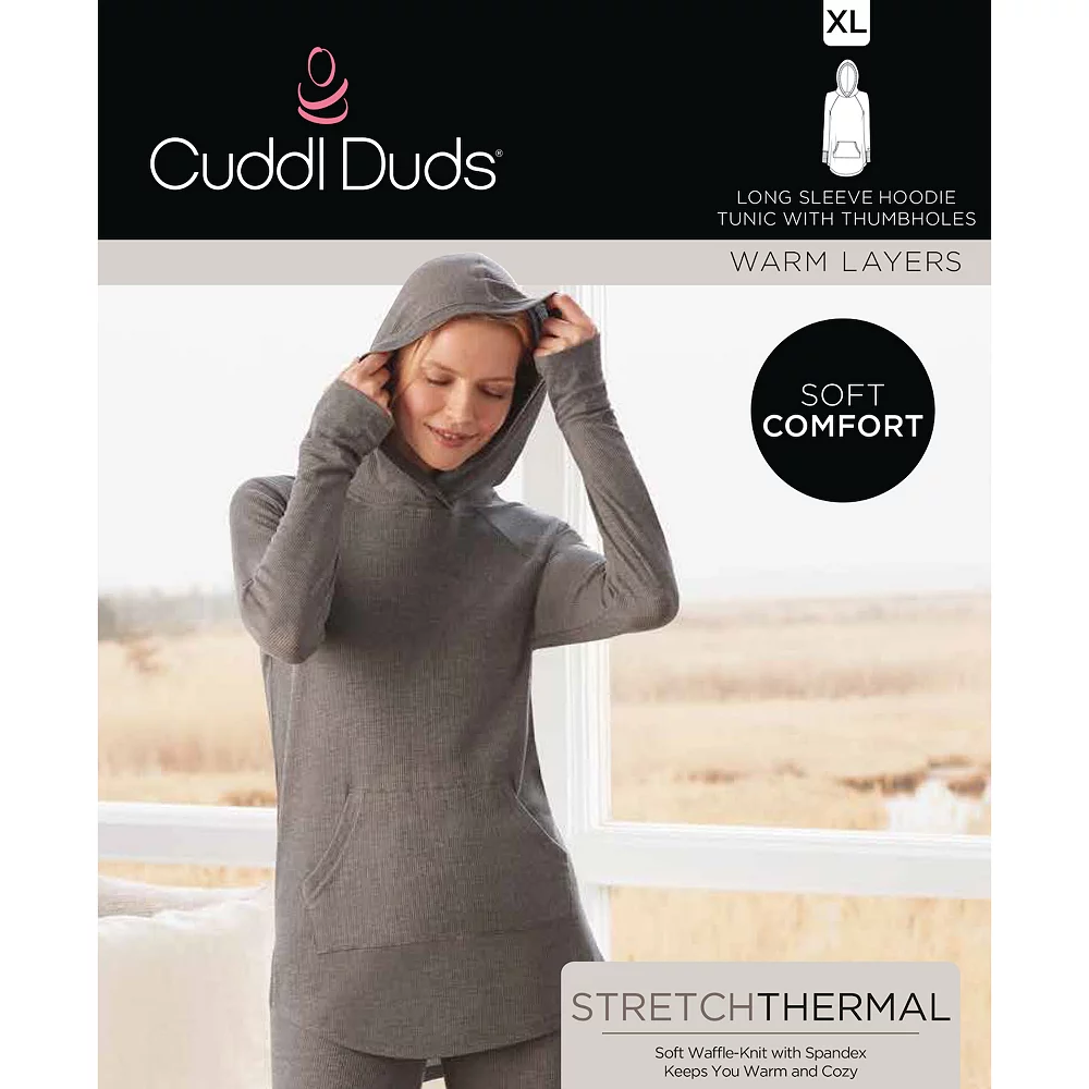 Women's Cuddl Duds® Long Sleeve Stretch Thermal Hooded Tunic Top 4 Women's Cuddl Duds® Long Sleeve Stretch Thermal Hooded Tunic Top - Image 2