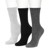 Women's Cuddl Duds® 3 Pack Checkerboard Texture Rib Crew Socks -Cuddl Duds Shop 5725473