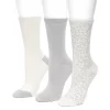 Women's Cuddl Duds® 3 Pair Pack Leopard Textured Crew Socks 2 Women's Cuddl Duds® 3 Pair Pack Leopard Textured Crew Socks -Cuddl Duds Shop 5725487 White