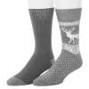 Men's ClimateSmart By Cuddl Duds 2-Pack Deer Fairisle Crew Socks -Cuddl Duds Shop 5734139 Grey