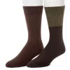 Men's ClimateSmart By Cuddl Duds 2-Pack Cable Colorblock Crew Socks 2 Men's ClimateSmart By Cuddl Duds 2-Pack Cable Colorblock Crew Socks -Cuddl Duds Shop 5734172 Java Green