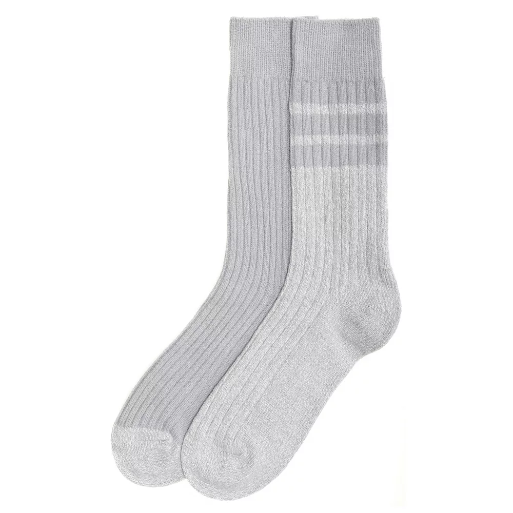 Men's ClimateSmart By Cuddl Duds 2-Pack Sports Stripe Crew Socks 4 Men's ClimateSmart By Cuddl Duds 2-Pack Sports Stripe Crew Socks - Image 2