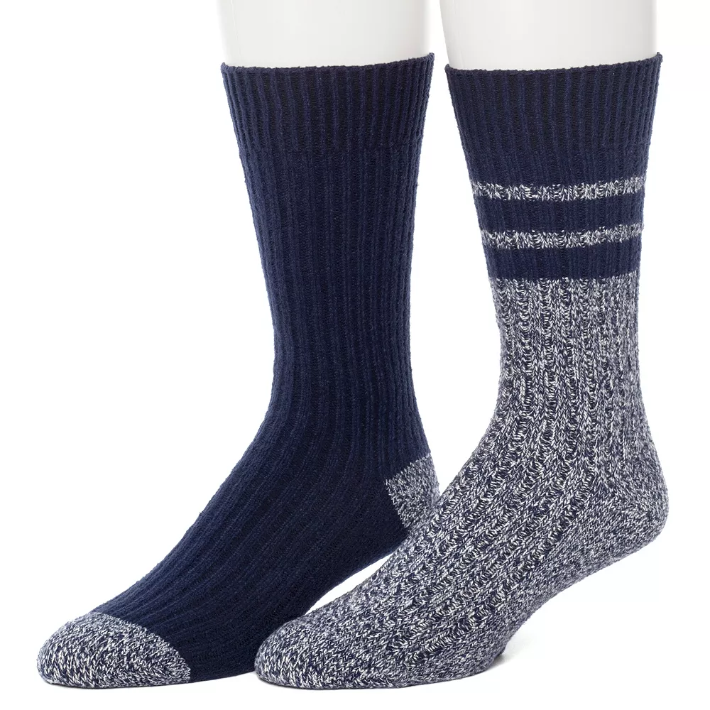 Men's ClimateSmart By Cuddl Duds 2-Pack Sports Stripe Crew Socks 3 Men's ClimateSmart By Cuddl Duds 2-Pack Sports Stripe Crew Socks