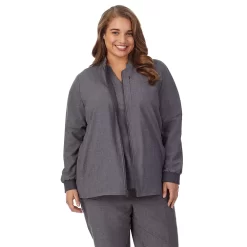 Plus Size Cuddl Duds® Scrubs 5-Pocket Lined Jacket -Cuddl Duds Shop 5737166 ALT2