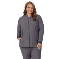 Plus Size Cuddl Duds® Scrubs 5-Pocket Lined Jacket -Cuddl Duds Shop 5737166 ALT4
