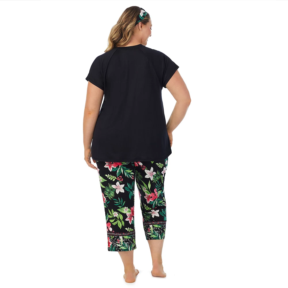 Plus Size Cuddl Duds 3-pc. V-Neck Pajama Top, Pajama Capri Pants & Headband Sleep Set 4 Plus Size Cuddl Duds 3-pc. V-Neck Pajama Top, Pajama Capri Pants & Headband Sleep Set - Image 2
