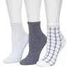 Women's Cuddl Duds® 3 Pair Plaid Ankle Socks -Cuddl Duds Shop 5831673