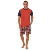 Men's Cuddl Duds® Tee & Shorts 2-Piece Pajama Set -Cuddl Duds Shop 5856127 Orange Plaid