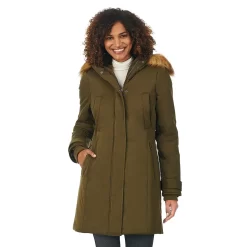 Women's Cuddl Duds Faux-Fur Hood Parka Coat
